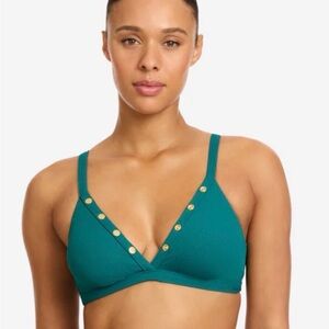Worn Once Robin Piccone Bright Blue (see photos) Bikini Top with Snap Details XS